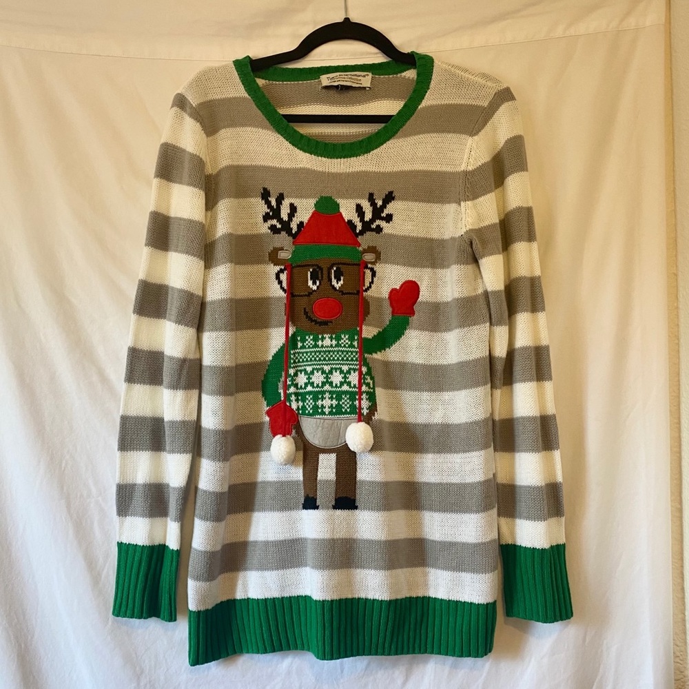 Tiara International Reindeer Christmas Sweater